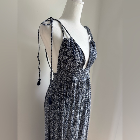 Lulus Field Day Navy Maxi Dress Strappy Summer Vacation Boho Women’s XS - Picture 5 of 13